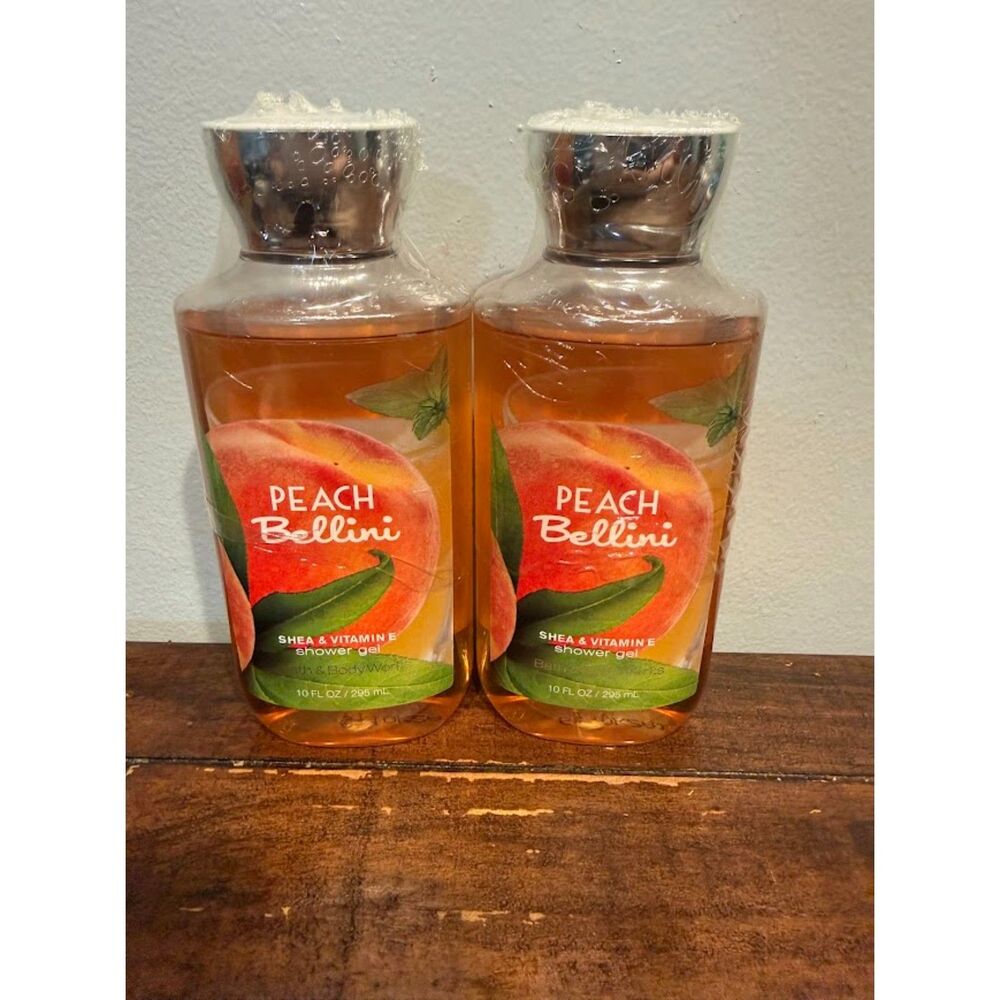 Bath & Body Works Peach Bellini Shea & Vitamin E Shower Gel x2